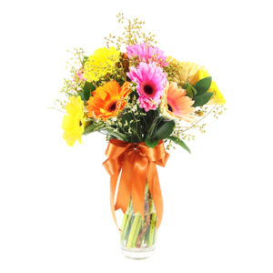 colour gerbera bouquet in vase