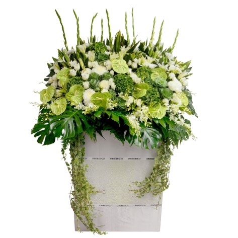 big funeral flower stand delivery